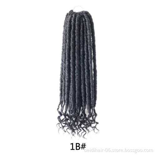 Crochet Hair Faux Locs Curly Ends Goddess Faux Locs Braids Synthetic Hair Extension